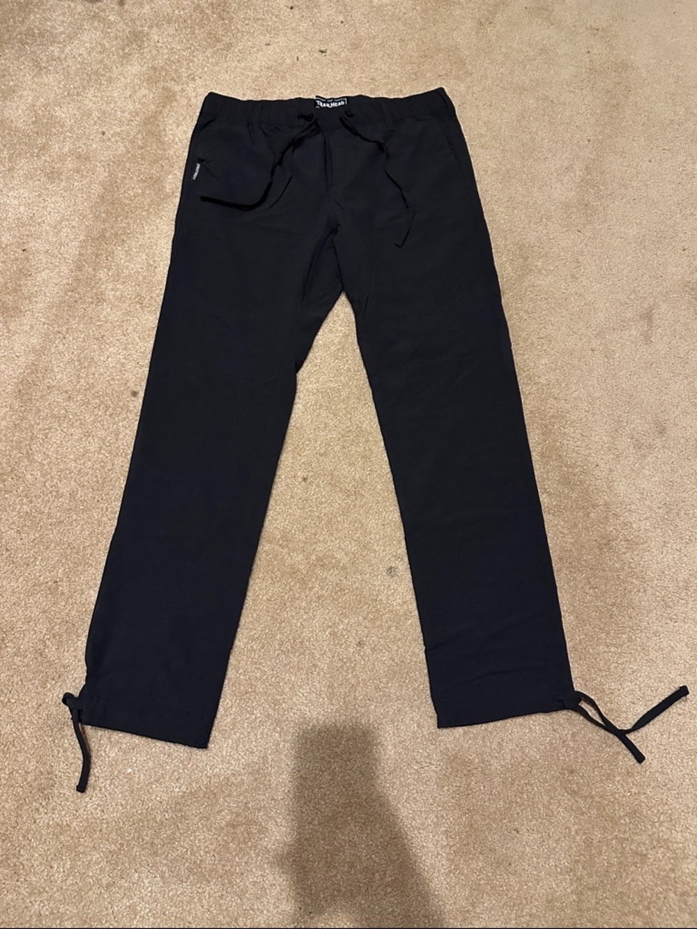 NewCoalatree large slim Classic Black Drawstring Jogger Pants with Ankle Ties -